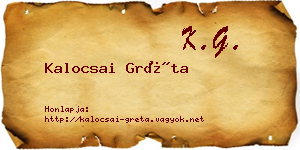Kalocsai Gréta névjegykártya